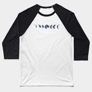 Moon phases in a row | Watercolor Baseball T-Shirt